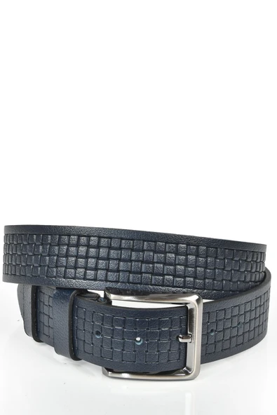 DeepSEA Kare Desenli Hakiki  Deri Kot Kemeri Orjinal Deri 4 cm Spor Kemer 2402620 ürün görseli