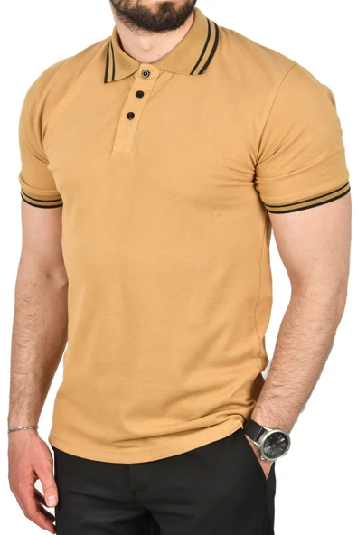 DeepSEA Slim Fit Pamuklu Kumaş Polo Yaka Tişört Nefes Alan Dar Kesim Kıvrılmaz Yaka Tişört 2503021 - 10