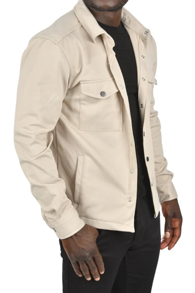 DeepSEA Kalın Örme Kumaş Gömlek Yaka Çıtçıtlı Cepleri Kapaklı Likralı Dar Kesim Spor Ceket 2501559 - 7