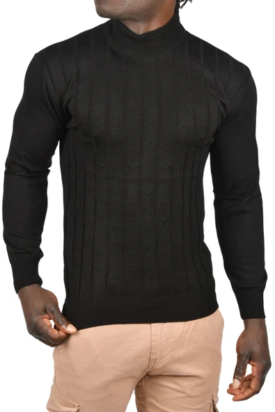 DeepSEA Çizgi Desenli Tüylenme Yapmayan Yarım Balıkçı Yaka Triko Kazak 2505501 - Resim 8