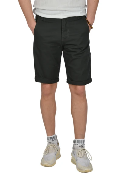 DeepSEA Yeni Sezon Yan Cep Fermuarlı Slim Fit Kargo Şort Kapri 2301613 - Resim 10