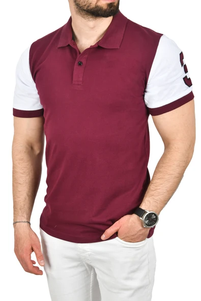 DeepSEA Dar Kesim Pamuklu Polo Yaka Tişört Slim Fit Nefes Alan Kıvrılmaz Polo Yaka Tişört 2503022 - Resim 5