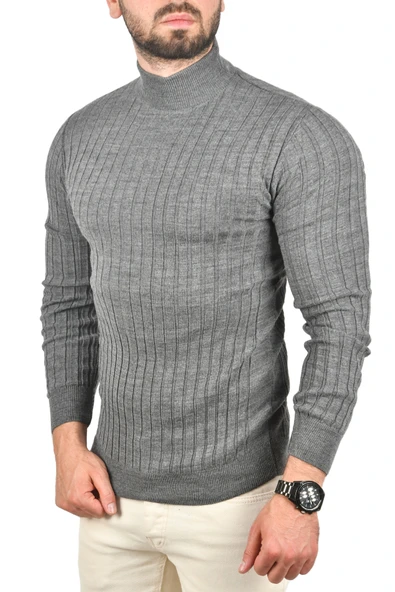 DeepSEA Yarım Balıkçı Yaka Çizgili Örme Kazak 2100017 - Resim 4