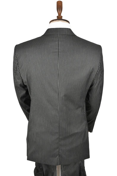 DeepSEA Çift Düğme Çift Yırtmaç Çizgili Slim Fit 3 Lü Takım Elbise 2300162 - 5