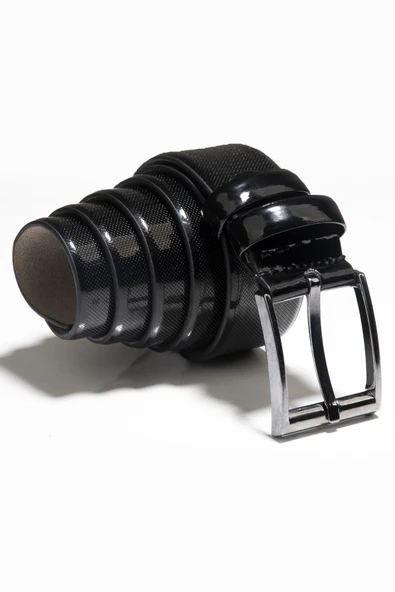 DeepSEA Erkek Nokta Desenli 3,5 cm Rugan Klasik Suni Deri Erkek Kemer 2104486 ürün görseli