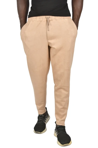 DeepSEA Beli Lastikli Bağcıklı Kırışmayan Süet Kumaş Rahat Kesim Dar Paça Spor Pantolon 2505556 - Resim 5