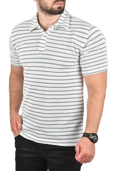 DeepSEA Slim Fit Nefes Alan Pamuklu Polo Yaka Tişört Dar Kesim Örme Kumaş Tişört 2501207 - 10