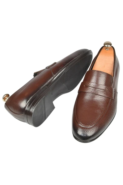 DeepSEA Desenli Hakiki Deri Klasik Ayakkabı Loafer 2501002 - 12