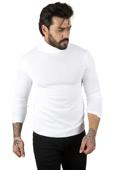 DeepSEA  Standart Fit Balıkçı Yaka Düz Kazak 2002292 - 2