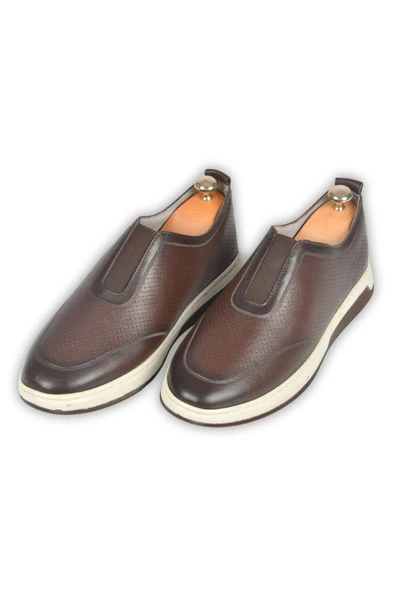 DeepSEA Lastikli Ortopedik Taban Hakiki Deri Spor Ayakkabı Sneaker 2509954 - Resim 4