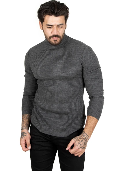 DeepSEA Yarım Balıkçı Yaka Çizgili Örme Kazak 2100015 - Resim 9