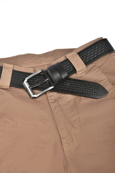 DeepSEA Hakiki Manda Derisi Kot Kemeri 4,5 cm Kare Desenli Spor Kot Kemeri 2502632 - Resim 2