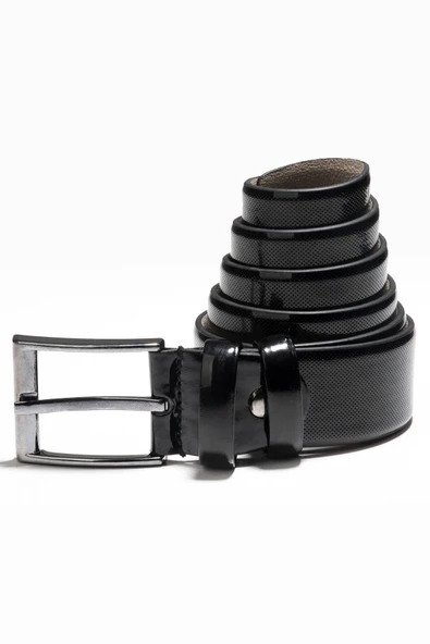 DeepSEA Erkek Nokta Desenli 3,5 cm Rugan Klasik Suni Deri Erkek Kemer 2104486 - Resim 3