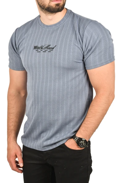 DeepSEA Dar Kesim Pamuklu Tişört Slim Fit Nefes Alan Yumuşak Dokulu Tişört 2504351 - Resim 7