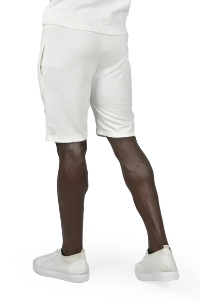 Dar Kesim Likralı Beli Lastikli ve Bağcıklı Pike Penye Şort 2402391 - 5