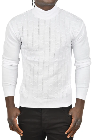 DeepSEA Çizgi Desenli Tüylenme Yapmayan Yarım Balıkçı Yaka Triko Kazak 2505501 ürün görseli