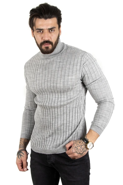 DeepSEA Yarım Balıkçı Yaka Çizgili Örme Kazak 2100017 - Resim 6