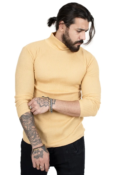 DeepSEA Yarım Balıkçı Yaka Çizgili Örme Kazak 2100015 - Resim 4