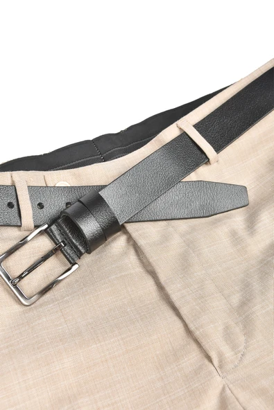 DeepSEA Hakiki Deri Klasik Kemer 3,5 cm Kumaş Pantolon Kemeri 2502635 - Resim 7