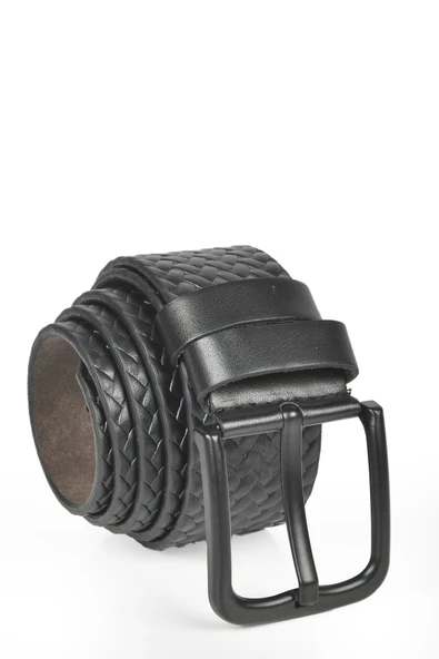 DeepSEA 4,5 cm Örme Desenli Spor  Suni Deri Kot Kemeri 2402625 - 1