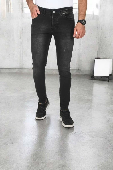 DeepSEA Jeans Skinny Fit Likralı Taşlanmış Kot Pantolon 2508588 - 6