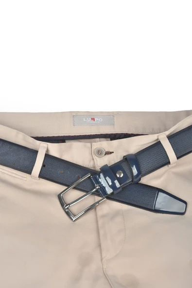 DeepSEA Erkek Nokta Desenli 3,5 cm Rugan Klasik Suni Deri Erkek Kemer 2104486 - Resim 6