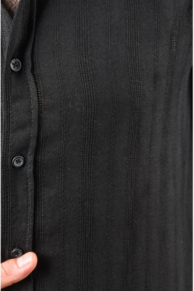 DeepSEA Slim Fit %100 Pamuk Keten Gömlek Dar Kesim Dokulu Keten Gömlek 2501301 - Resim 9