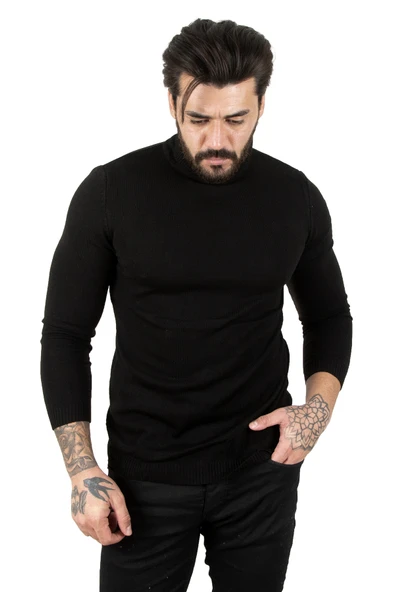 DeepSEA  Standart Fit Balıkçı Yaka Düz Kazak 2002292 - 4