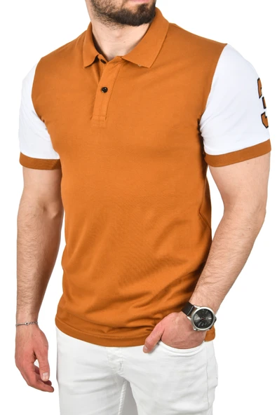 DeepSEA Dar Kesim Pamuklu Polo Yaka Tişört Slim Fit Nefes Alan Kıvrılmaz Polo Yaka Tişört 2503022 - Resim 7