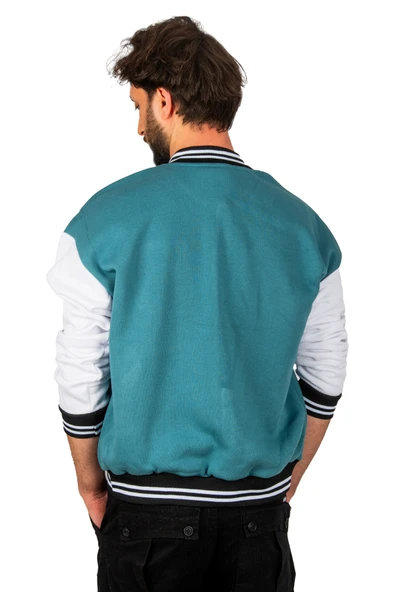 DeepSEA Üç İplik Kol ve Gögüs Nakış Detaylı Çıtçıtlı Kolej Mont 2304762 - Resim 9