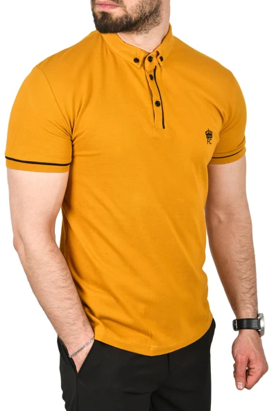 DeepSEA Slim Fit Dar Kesim Pamuklu Pike Kumaş Polo Yaka Tişört Nefes Alan Kıvrılmaz Polo Yaka Tişört 2503020 - 7