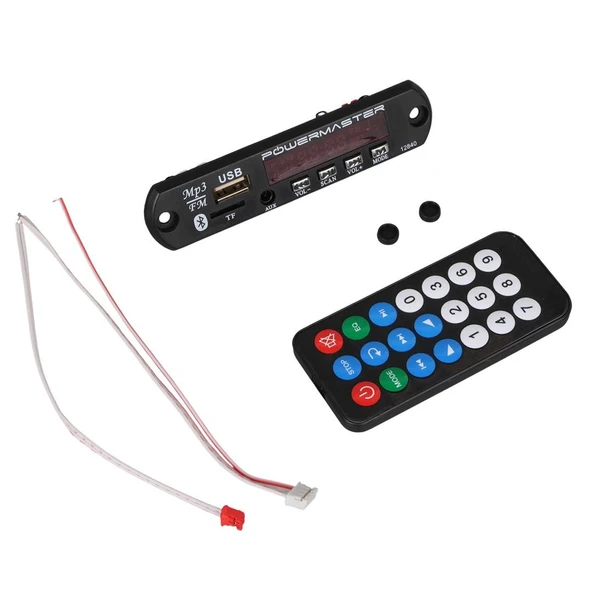 Powermaster M515 Oto Teyp Dijital Player Board USB/AUX/SD/FM/Bluetooth Kumandalı Mikrofonsuz Oto Teyp Çevirici (12V-500MA) - 3