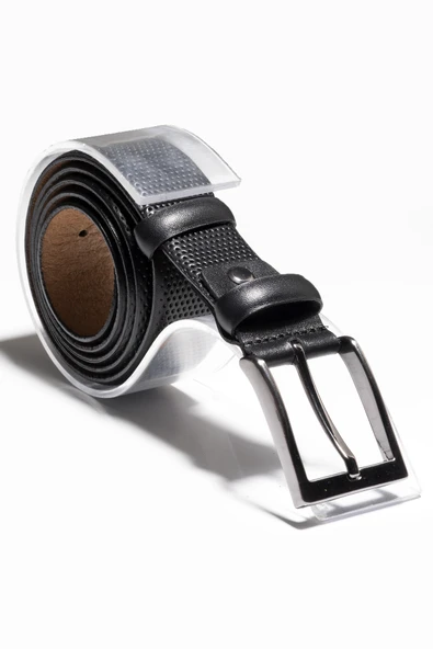 DeepSEA Erkek Nokta Desenli Klasik Kemer 3,5 cm Hakiki Deri Kemer 2104489 - Resim 4