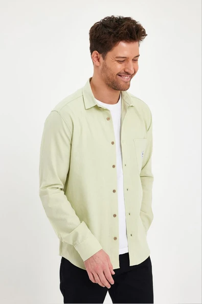 DeepSEA Dar Kesim Tek Cepli Uzun Kollu Gömlek 2403016 - Resim 2