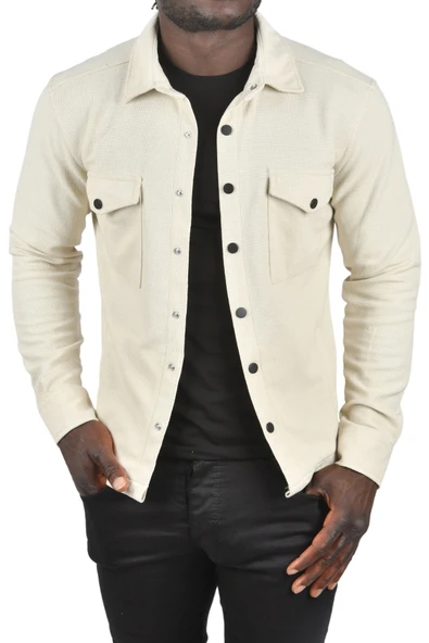 DeepSEA Örme Kalın Kumaş Gömlek Yaka Çıtçıtlı Cepleri Kapaklı Spor Ceket 2500557 - 8