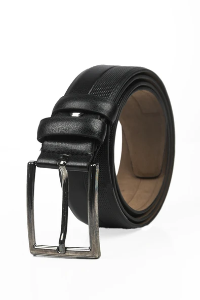 DeepSEA Klasik Suni Deri Kemer 3,5 cm Eninde Lazer İşlemeli Suni Deri Kemer 2402612 - Resim 2