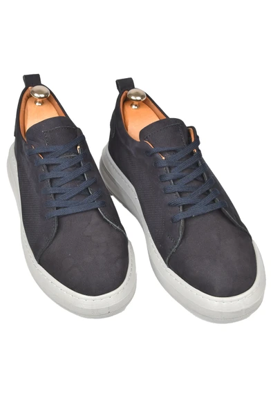 DeepSEA Eva Taban Bağcıklı Nubuk Deri Yüksek Taban Spor Ayakkabı Sneaker 2509953 - Resim 4