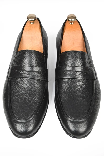 DeepSEA Desenli Hakiki Deri Klasik Ayakkabı Loafer 2501002 - 2