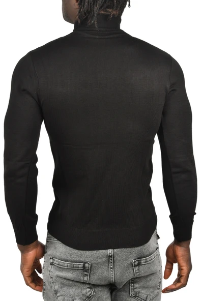 DeepSEA Çizgi Desenli Slim Kesim Tam Balıkçı Yaka Triko Boğazlı Kazak 2505509 - Resim 5