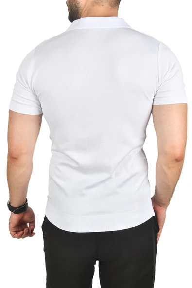 DeepSEA Slim Fit Nefes Alan Pamuklu Polo Yaka Tişört Dar Kesim Likralı Triko Tişört 2505001 - 5