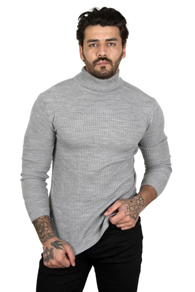 DeepSEA Yarım Balıkçı Yaka Çizgili Örme Kazak 2100015 - Resim 7