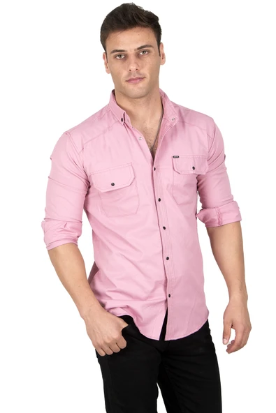 DeepSEA Slim Fit Dar Kesim Pamuklu Spor Gömlek Çıtçıtlı Likralı Gabardin Gömlek 2300421 ürün görseli