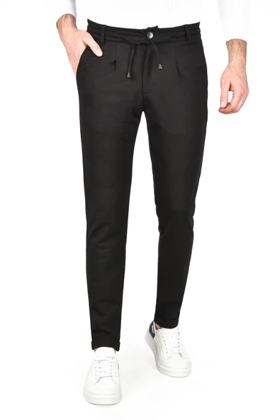 DeepSEA Beli Lastikli Slim Fit Likralı Duble Paça Penye Spor Pantolon 2502385 - 1
