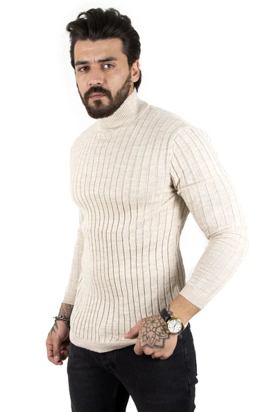 DeepSEA Yarım Balıkçı Yaka Çizgili Örme Kazak 2100017 - Resim 7