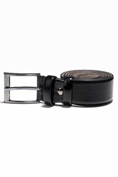 DeepSEA Erkek Nokta Desenli 3,5 cm Rugan Klasik Suni Deri Erkek Kemer 2104486 - Resim 4