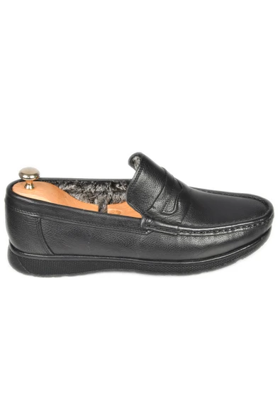 DeepSEA İçi Kürklü Ortopedik Taban Hakiki Deri Ayakkabı Loafer 2501008 - Resim 6