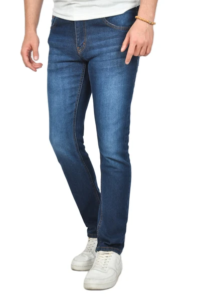 DeepSEA Regular Fit Taşlanmış Kot Pantolon Rahat Kesim Likralı Jeans Pantolon 2407080 - Resim 2