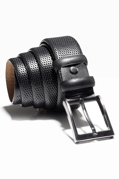DeepSEA Erkek Nokta Desenli Klasik Kemer 3,5 cm Hakiki Deri Kemer 2104489 ürün görseli