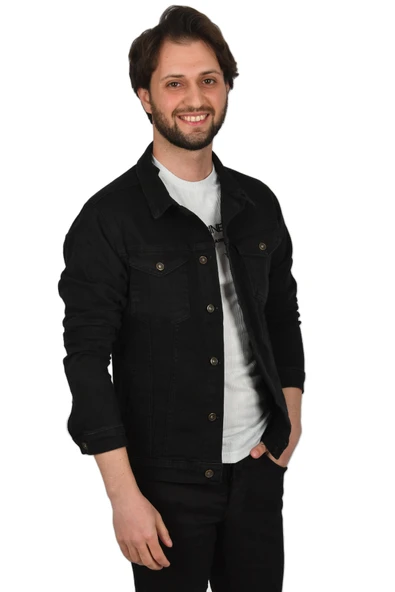 DeepSEA Likralı Slim Fit Kot Mont Jean Ceket 2304001 - 5