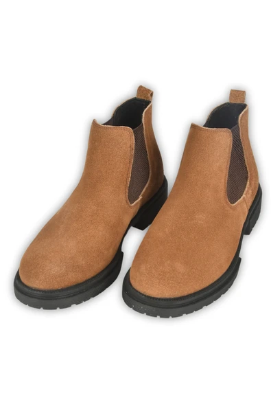 DeepSEA Yanları Lastikli Süet Deri Ortopedik Taban Chelsea Bot 2509938 - Resim 5